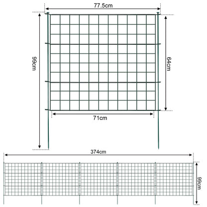Teichzaun Gartenzaun Metall Steckzaun Set