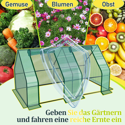 Hengda Gewächshaus Klein 180×90×90 cm | Foliengewächshaus mit UV-beständiger PE-Plane | Tomatenhaus Treibhaus für Balkon, Garten & Frühbeet Pflanzenanzucht