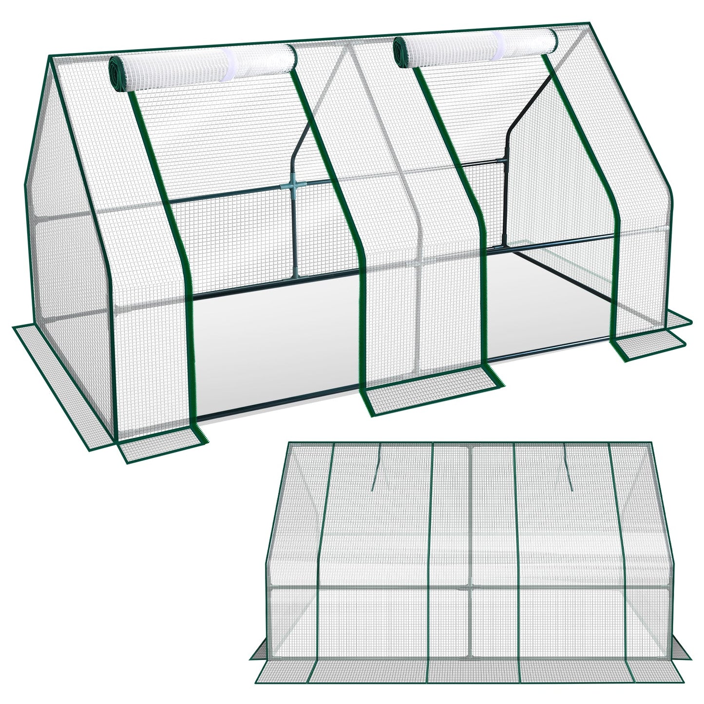 Hengda Gewächshaus Klein 180×90×90 cm | Foliengewächshaus mit UV-beständiger PE-Plane | Tomatenhaus Treibhaus für Balkon, Garten & Frühbeet Pflanzenanzucht
