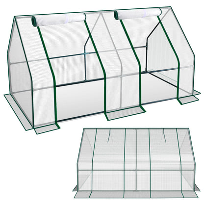 Hengda Gewächshaus Klein 180×90×90 cm | Foliengewächshaus mit UV-beständiger PE-Plane | Tomatenhaus Treibhaus für Balkon, Garten & Frühbeet Pflanzenanzucht