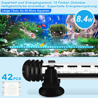 Hengda LED Aquarium Beleuchtung18cm-112cm Aquarium Lampe RGB Aquariumleuchte