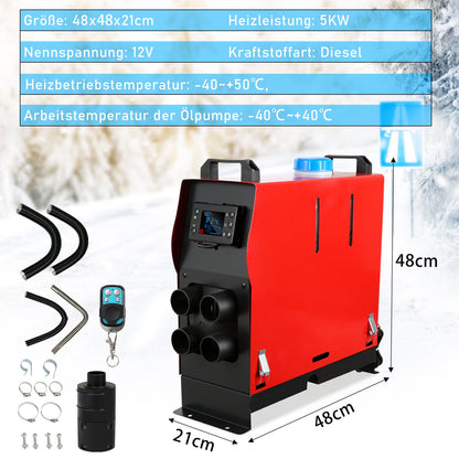 Hengda 5KW 12V Diesel Standheizung Luftheizung Heizung Auto Air Heater PKW LKW LCD