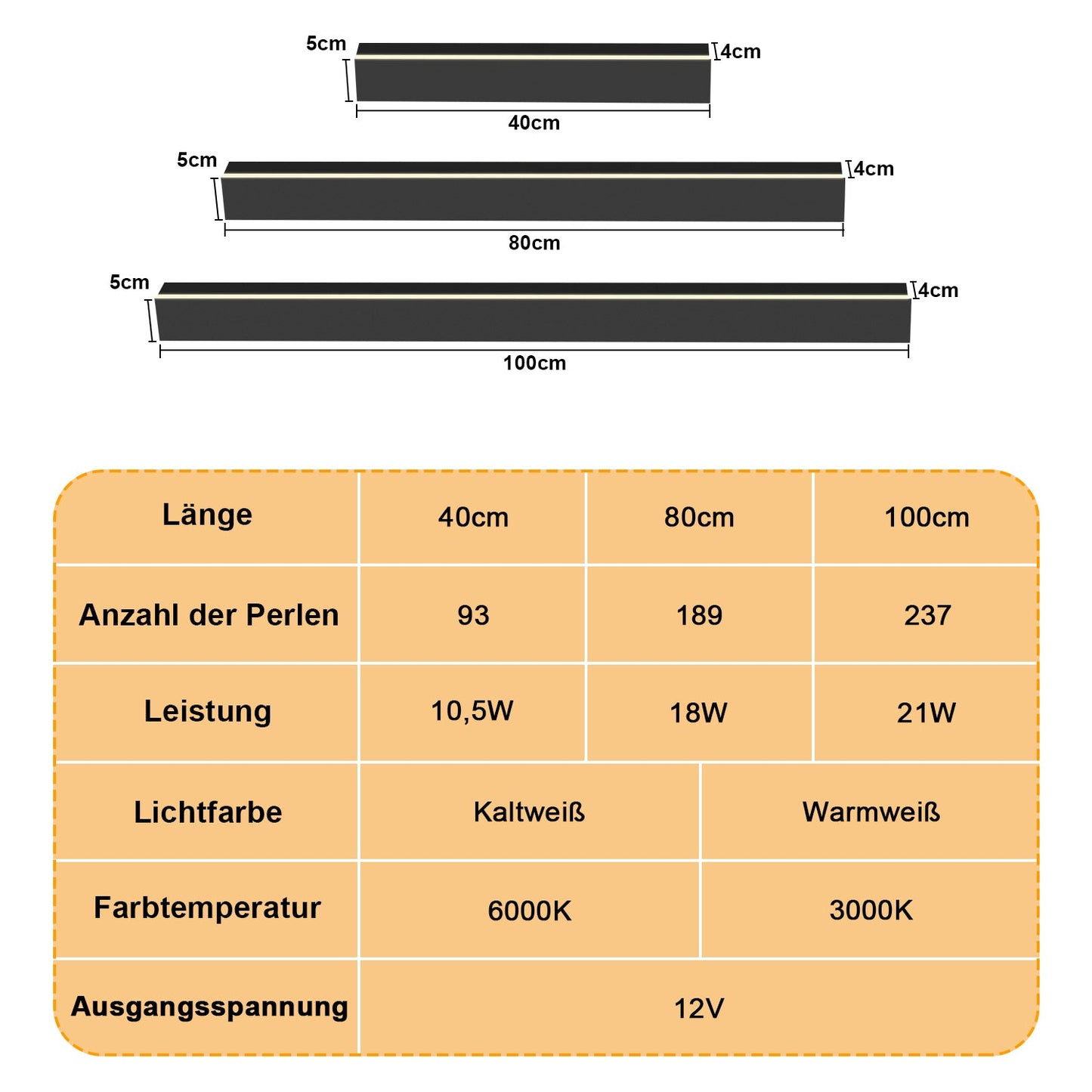 Hengda Wandlampe LED Wandleuchte Modern Wandleuchten Innen Außen Wasserdicht Ip65 Aluminium Acryl