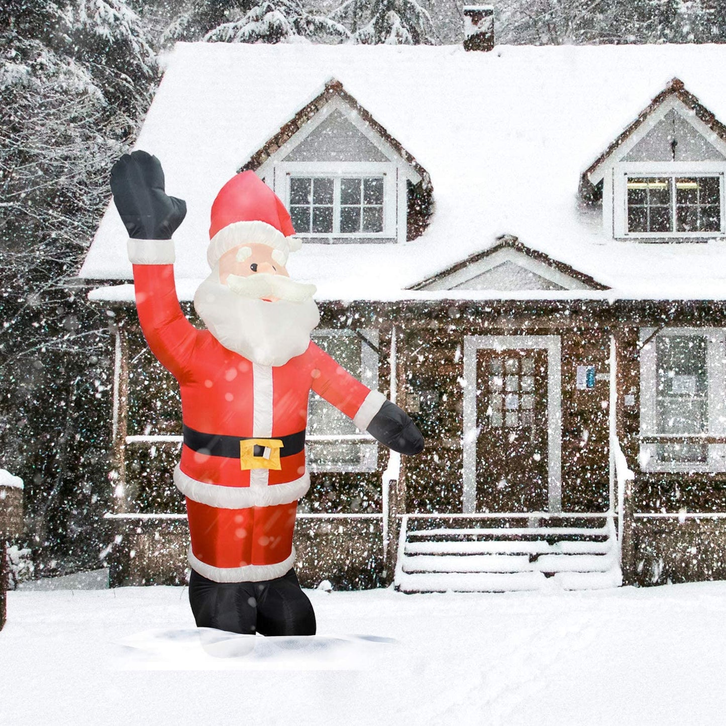 Hengda Weihnachtsmann Aufblasbarer Dauergebläse Santa Claus Weihnachten 240cm LED Deko