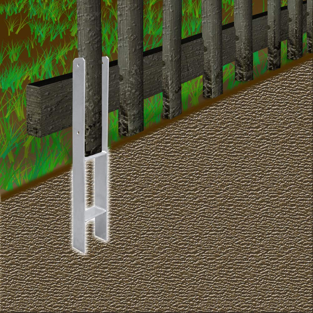 2 Stück 91mm H-Pfostenträger  H-Anker Feuerverzinkt,  Pfostenanker