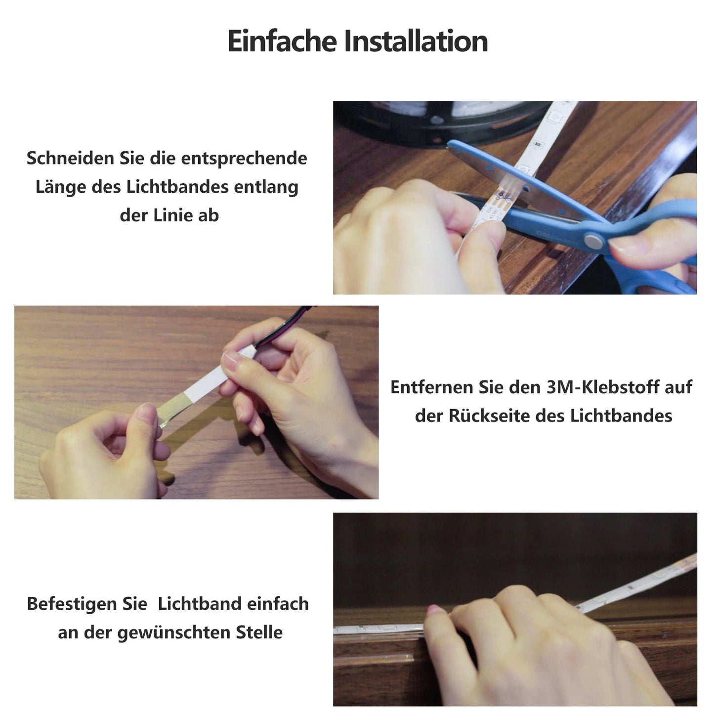 Hengda LED Strip RGB LED Streifen LED Streifenlichter 30 LED 12V Selbstklebend mit 44 Tasten Fernbedienung IP20 LED Band Flexibel für Haus Party Küche [Energieklasse F]