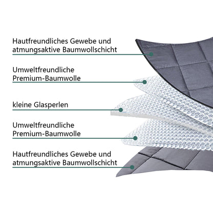 Hengda Gewichtsdecke Weighted Blanket 3-9kg Erwachsene Therapiedecke mit Deckenbezug