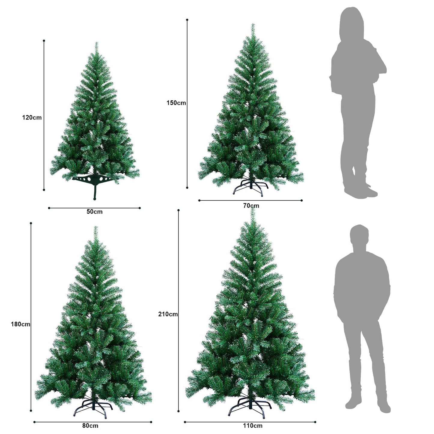 Hengda Weihnachtsbaum 120-210cm Baum Christbaum PVC Tannenbaum Tanne Baum künstlicher