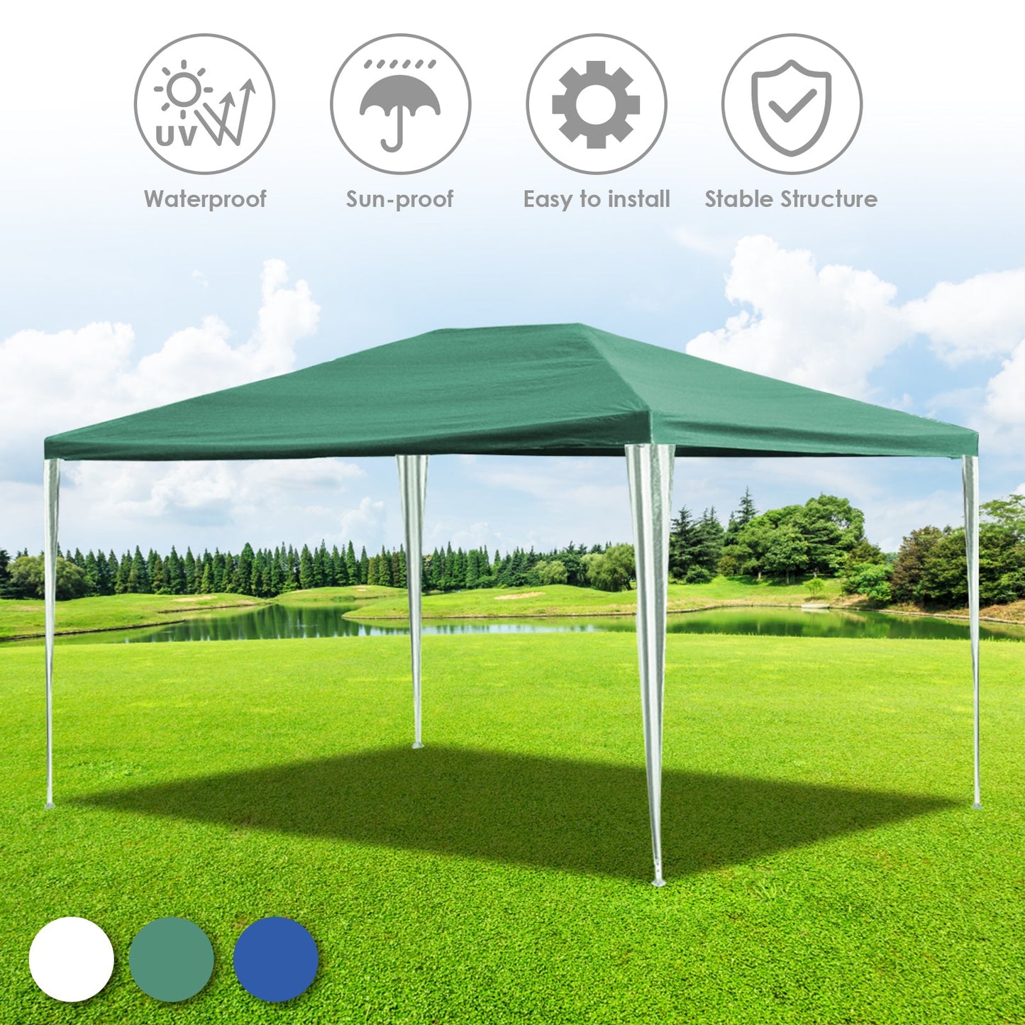 Hengda Gartenpavillon Partyzelt Pavillon Gartenzelt Hochzeit Festzelt 3x3-3x9m