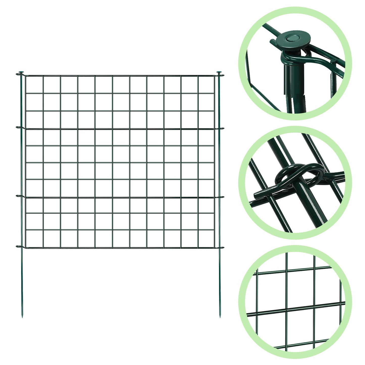 Teichzaun Gartenzaun Metall Steckzaun Set
