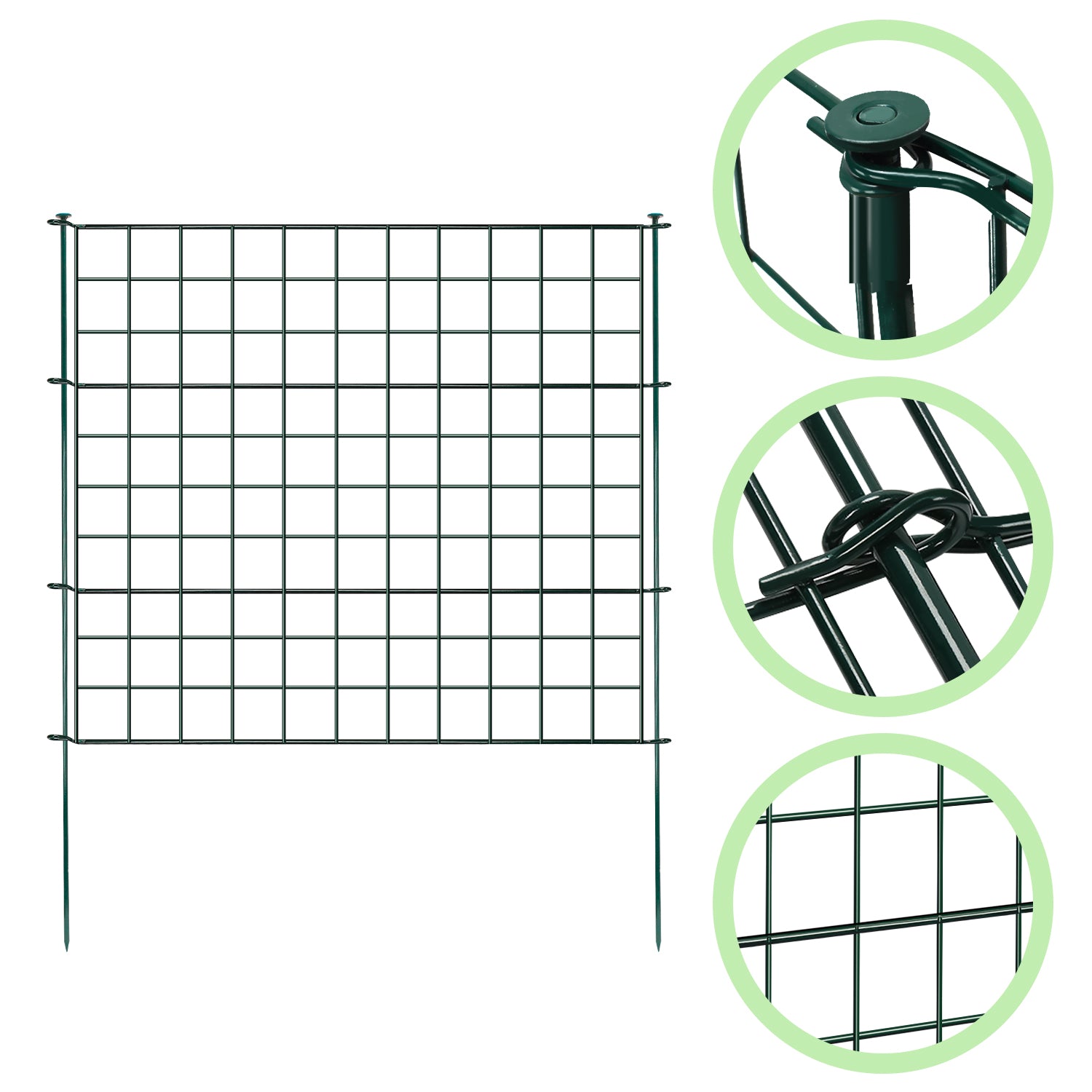 Teichzaun Gartenzaun Metall Steckzaun Set