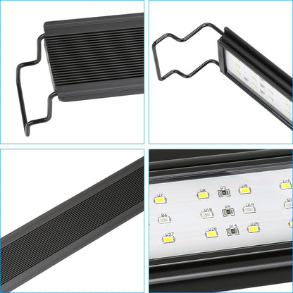 Hengda Aquarium LED Beleuchtung RGB Vollspektrum | Dimmbare Aquarium Lampe mit Ausziehbarer Halterung | LED Aquariumleuchte für Süßwasser- & Meerwasser-Aquarien