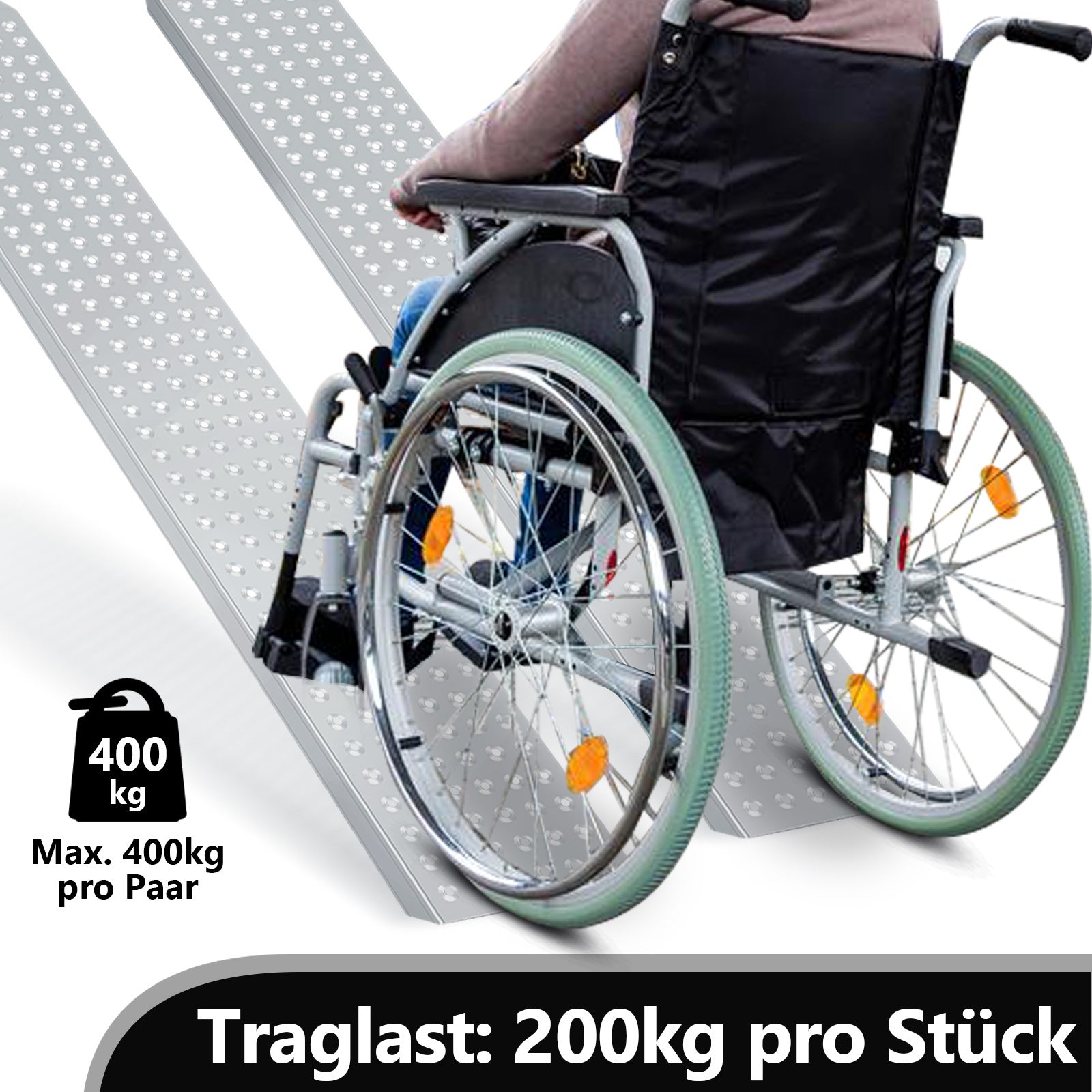 2x Auffahrrampe 160 cm 400 kg