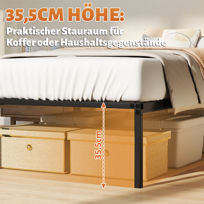 Hengda Bettgestell 90 x 200 cm, Bettrahmen, 200 kg Statische Tragkraft