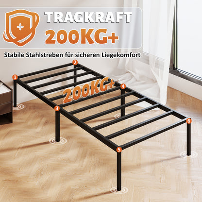 Hengda Bettgestell 90 x 200 cm, Bettrahmen, 200 kg Statische Tragkraft