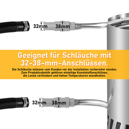 Hengda Brennholz Poolheizung, Poolheizung mit Feuer, 32/38mm Anschlüsse, mit Feuerfeste Matte und Tablett