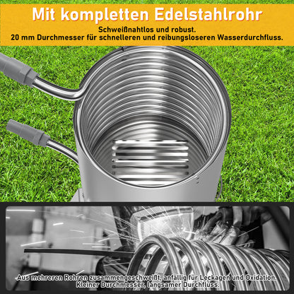 Hengda Brennholz Poolheizung, Poolheizung mit Feuer, 32/38mm Anschlüsse, mit Feuerfeste Matte und Tablett