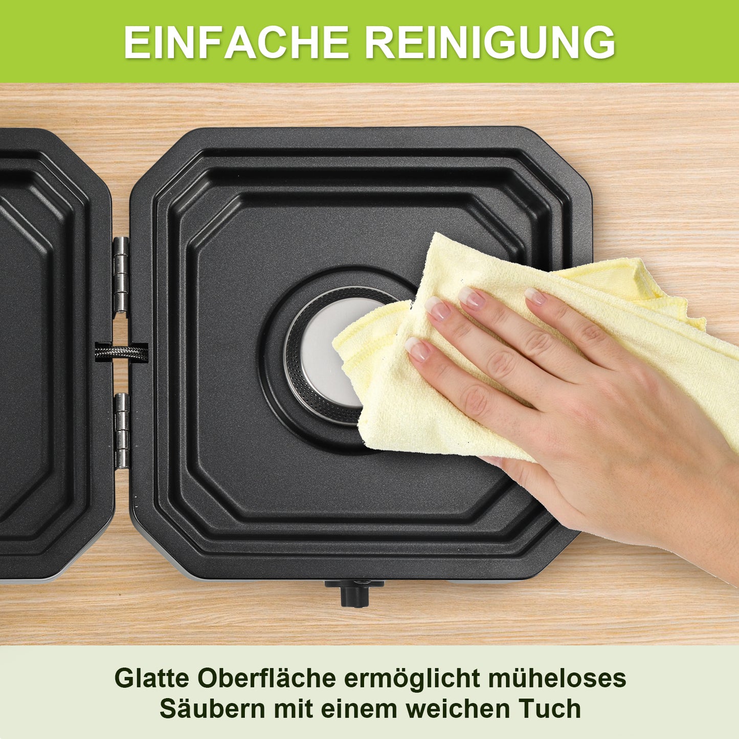 Hengda Campingkocher 2-in-1-Gascampingherd, Tragbarer Gaskocher mit Grillplatte & Piezo