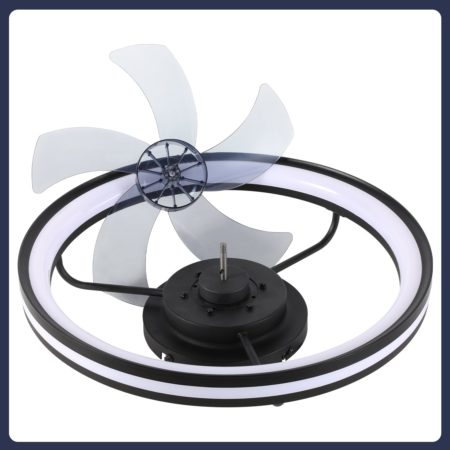 Hengda Deckenventilator Mit Beleuchtung Dimmbar Ventilator Ø50cm, Fernbedienung/APP-Steuerung, 6 Windstufen, Deckenleuchte mit Ventilator