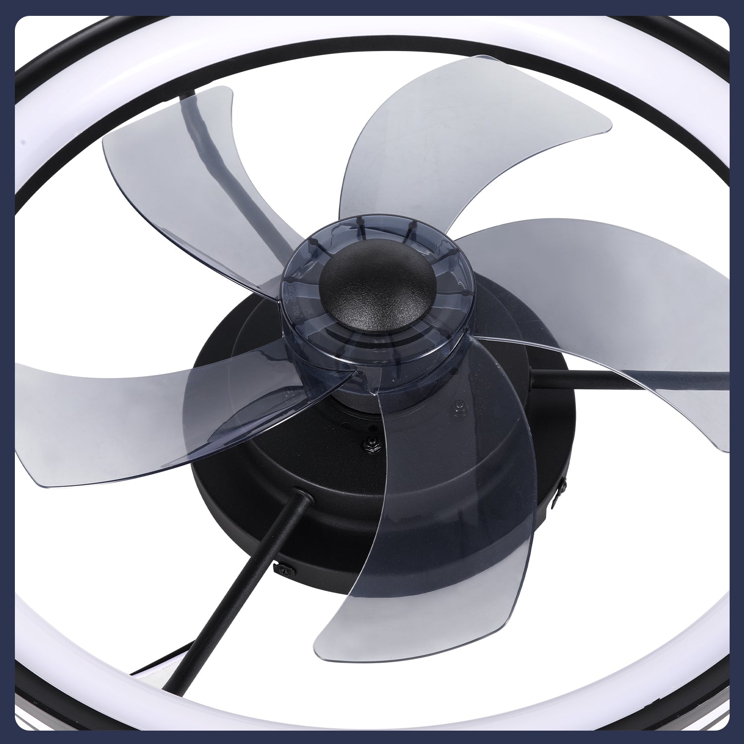 Hengda Deckenventilator Mit Beleuchtung Dimmbar Ventilator Ø50cm, Fernbedienung/APP-Steuerung, 6 Windstufen, Deckenleuchte mit Ventilator