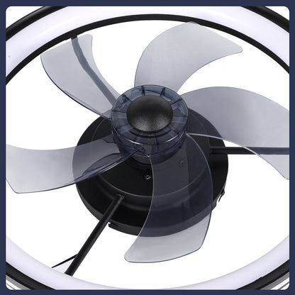 Hengda Deckenventilator Mit Beleuchtung Dimmbar Ventilator Ø50cm, Fernbedienung/APP-Steuerung, 6 Windstufen, Deckenleuchte mit Ventilator