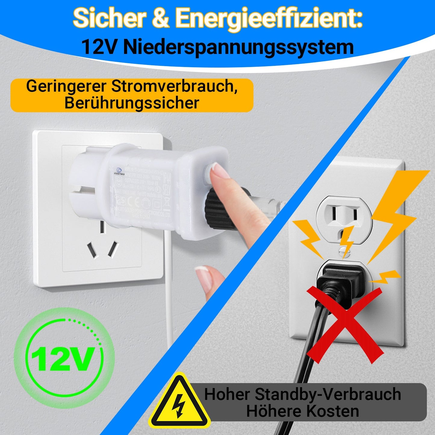 Hengda LED Eiszapfen Lichterkette Außen mit Fernbedienung | 8 Modi & Timer Weihnachtslichterkette IP44 | LED Lichterkette für Garten, Balkon & Hausfassade