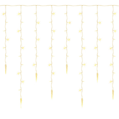 Hengda LED Eiszapfen Lichterkette Außen mit Fernbedienung | 8 Modi & Timer Weihnachtslichterkette IP44 | LED Lichterkette für Garten, Balkon & Hausfassade