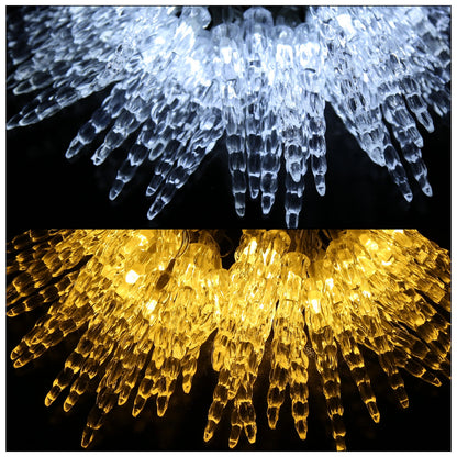 Hengda LED Eiszapfen Lichterkette Außen mit Fernbedienung | 8 Modi & Timer Weihnachtslichterkette IP44 | LED Lichterkette für Garten, Balkon & Hausfassade