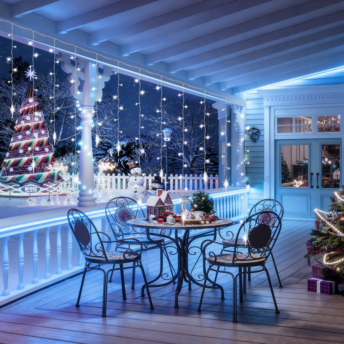 Hengda LED Eiszapfen Lichterkette Außen mit Fernbedienung | 8 Modi & Timer Weihnachtslichterkette IP44 | LED Lichterkette für Garten, Balkon & Hausfassade