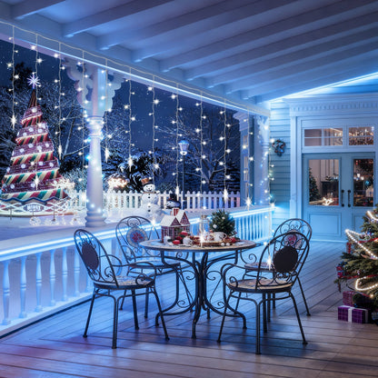 Hengda LED Eiszapfen Lichterkette Außen mit Fernbedienung | 8 Modi & Timer Weihnachtslichterkette IP44 | LED Lichterkette für Garten, Balkon & Hausfassade