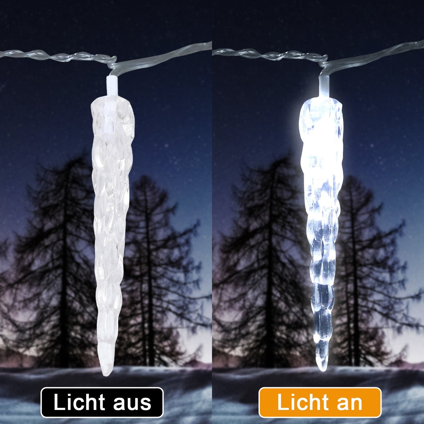 Hengda Eiszapfen lichterkette, 40LEDs Eiszapfen, Weihnachtsbeleuchtung  Innen & Außen Deko