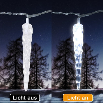Hengda Eiszapfen lichterkette, 40LEDs Eiszapfen, Weihnachtsbeleuchtung  Innen & Außen Deko