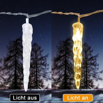 Hengda Eiszapfen lichterkette, 40LEDs Eiszapfen, Weihnachtsbeleuchtung  Innen & Außen Deko