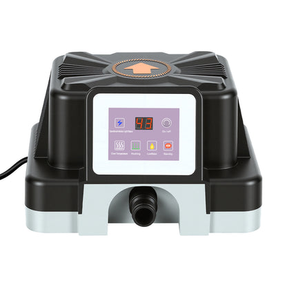 Hengda Poolheizung Elektrisch 3KW, Temperaturregelung 37-45°C, mit FI-Schutz & Kippschutz, für 32/38 mm