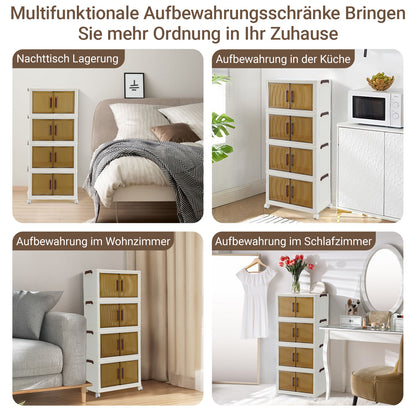 Hengda Faltbarer 3-Stöckiger Schrank, Großer Mobiler Stauraum, Kleiderschrank