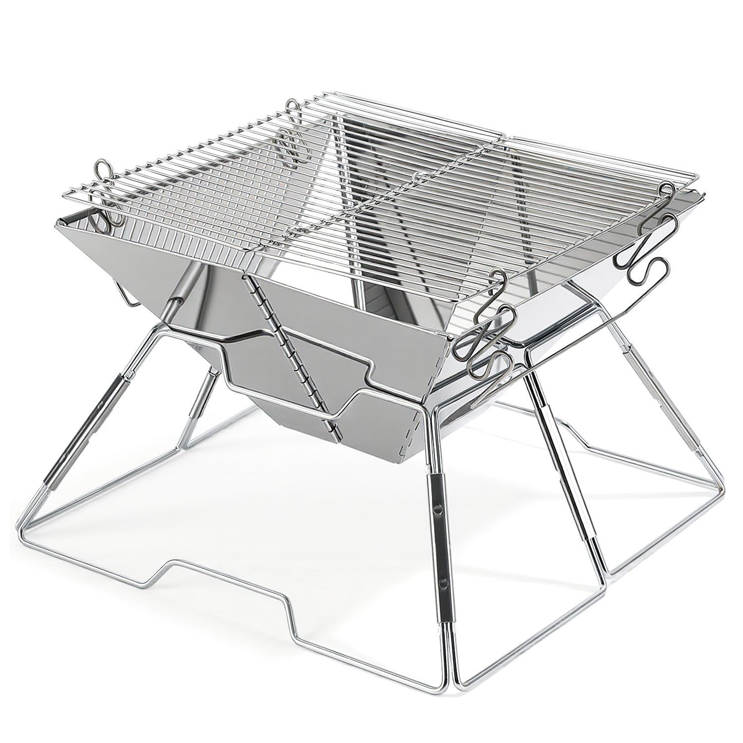 Hengda Faltbarer Grill, Kleiner Tragbarer BBQ Grill, 2-fach Höhenverstellbar