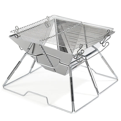 Hengda Faltbarer Grill, Kleiner Tragbarer BBQ Grill, 2-fach Höhenverstellbar