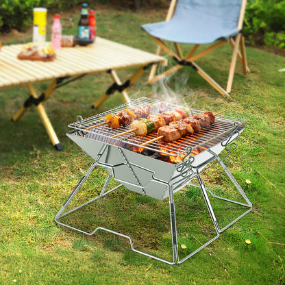 Hengda Faltbarer Grill, Kleiner Tragbarer BBQ Grill, 2-fach Höhenverstellbar