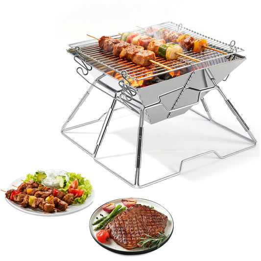 Hengda Faltbarer Grill, Kleiner Tragbarer BBQ Grill, 2-fach Höhenverstellbar