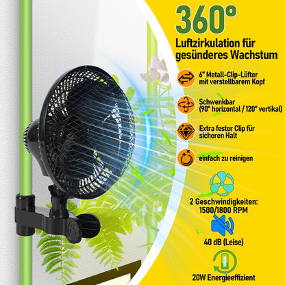Hengda Growzelt Komplettset, Growbox mit LED Grow Lampe, Gewächshaus, Pflanzenzelt inkl. Belüftungssystem