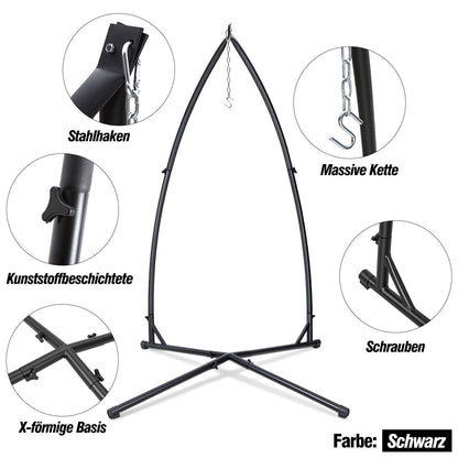 Hengda Hängesessel Gestell aus Metall, Hängestuhlgestell bis 150 kg, freistehender Hängesitzständer für Hängesessel, Indoor & Outdoor