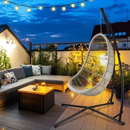 Hengda Hängesessel Gestell aus Metall, Hängestuhlgestell bis 150 kg, freistehender Hängesitzständer für Hängesessel, Indoor & Outdoor