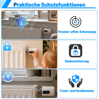 Hengda Heizkörperthermostat, Fenstererkennung, Smart Life/Tuya App