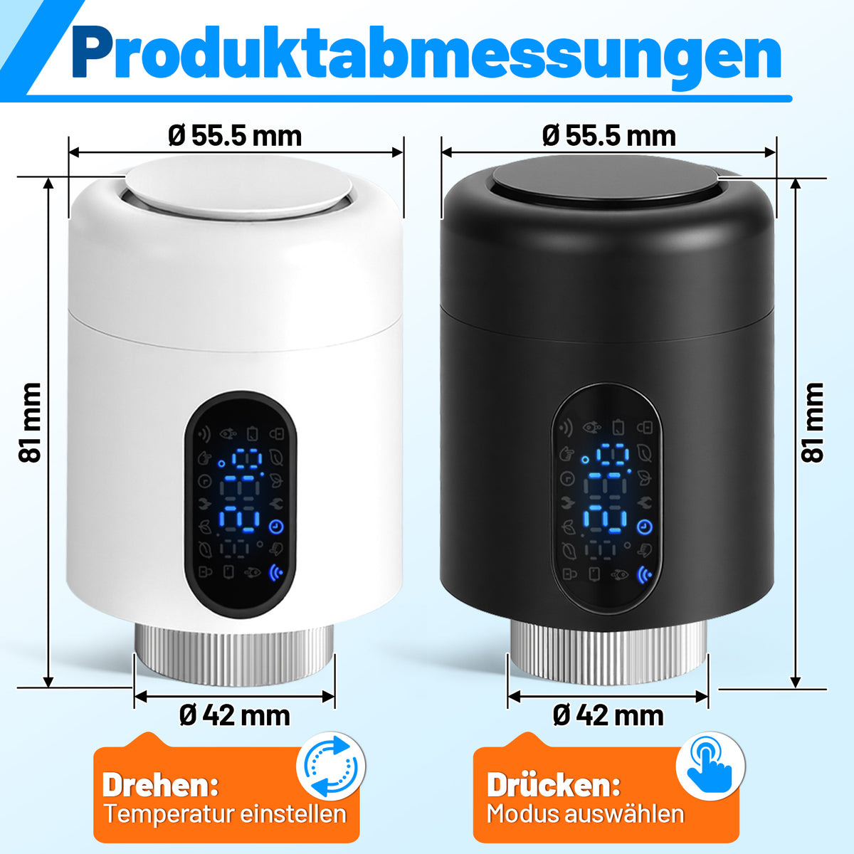 Hengda Heizkörperthermostat, Fenstererkennung, Smart Life/Tuya App