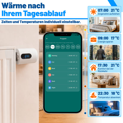 Hengda Heizkörperthermostat, Fenstererkennung, Smart Life/Tuya App
