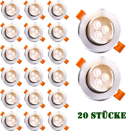 Hengda 20x 3W Warmweiß LED Einbaustrahler Deckenstrahler