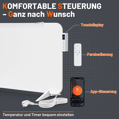 Hengda 450W/800W Infrarotheizung Überhitzungsschutz, mit Handtuchhalter