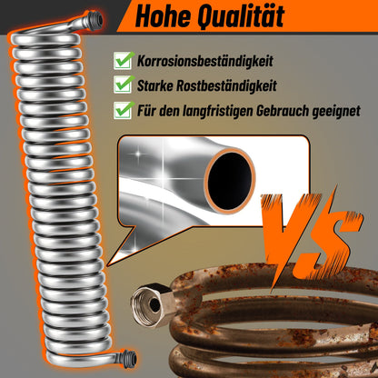 Hengda Kaminofenrohr Edelstahl Ø12cm/15cm, Ofenrohr mit integrierter Heizspirale, Abgasrohr für Kamin Holzofen