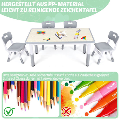 Hengda Kindertisch, Maltisch Aktivitätstisch mit Stühle