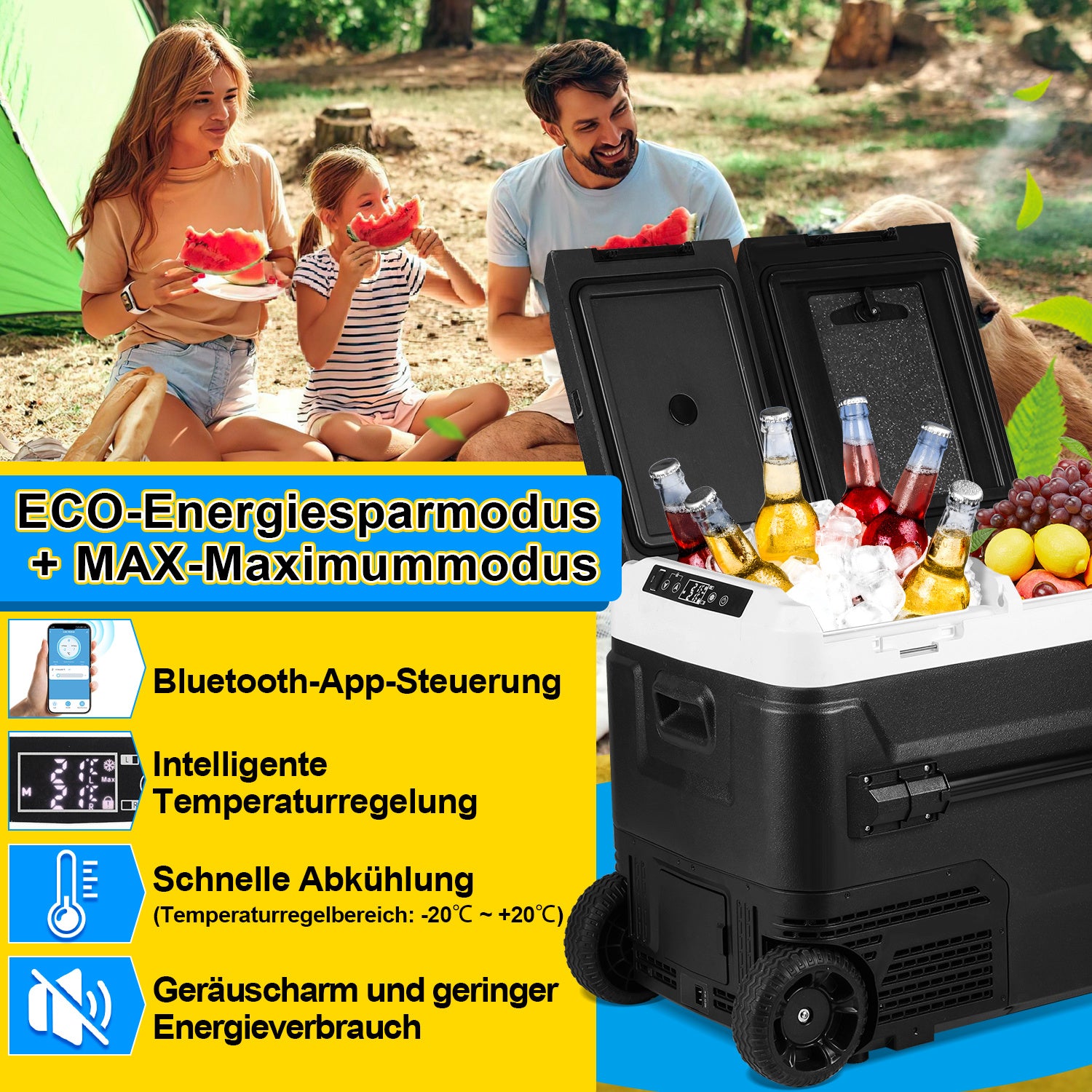 Hengda 50L Auto Kompressor Kühlbox elektrisch, Kühlung bis -20 °C
